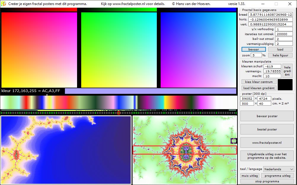 schermafbeelding van het programma Fractalposter.exe