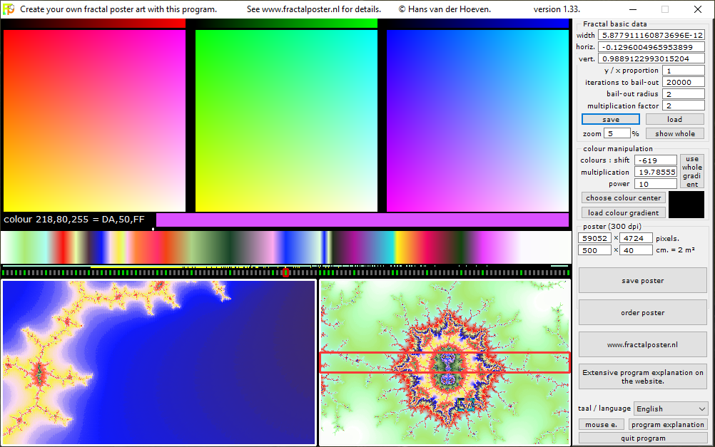 screenshot of the program fractalposter.exe